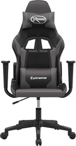 vidaXL Καρέκλα Gaming Μαύρο/Γκρι από Συνθετικό Δέρμα