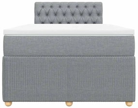 vidaXL Κρεβάτι Boxspring με Στρώμα Ανοιχτό Γκρι 120x190 εκ. Υφασμάτινο