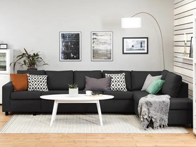 Γωνιακός Καναπές Scandinavian Choice C150, Μαύρο, Ανθρακί, 347x199x79cm, Πόδια: Πλαστική ύλη | Epipla1.gr