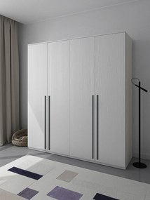 Τετράφυλλη Ντουλάπα Ρούχων LUMEA Λευκό 180x55x200
