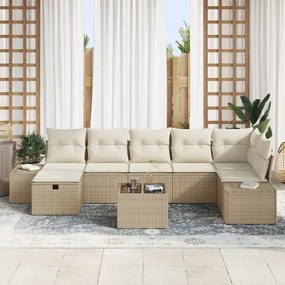 vidaXL Σετ Καναπέ με μαξιλάρι 8 pcs συνθετικό ρατάν