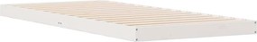 vidaXL Κρεβάτι δαπέδου Λευκό 80 x 220 cm Στερεά ξυλεία πεύκου