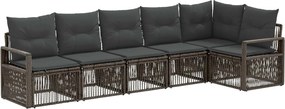 vidaXL Σετ Καναπέ Κήπου 6 pcs Γκρι συνθετικό ρατάν
