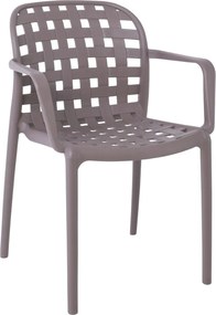 DENON Πολυθρόνα Στοιβαζόμενη PP-UV Καφέ Mocha   1τμχ