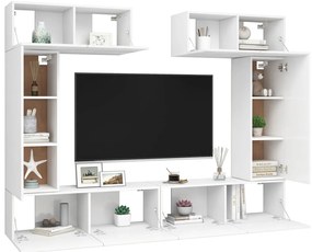vidaXL Έπιπλα Τηλεόρασης Σετ 6 Τεμαχίων Λευκό από Επεξ. Ξύλο