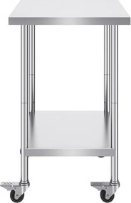 VEVOR Stainless Steel Work Table Commercial Prep Table 24x30 Inch With 4 Casters