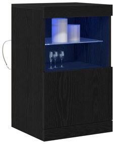 vidaXL Μπουφές με LED Φώτα Μαύρη Δρυς 41x37x67 εκ.