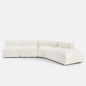 Γωνιακός δεξιός καναπές με μπουκλέ ταπετσαρία, Seven