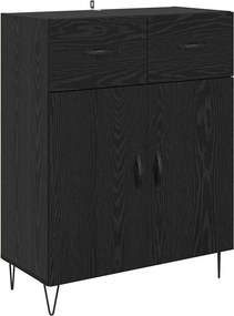vidaXL Highboard με συρτάρι 2 pcs Μαύρη Οξυά Επεξεργασμένο ξύλο
