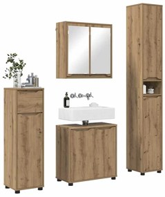 vidaXL Σετ Επίπλων Μπάνιου 4 pcs Artisan Oak Επεξεργασμένο ξύλο