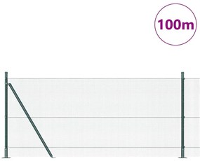vidaXL Στύλος Περιφράξεων Πράσινο 100 x 1 μ (12 x 12 χιλ μesh)