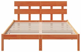 vidaXL Σκελετός Κρεβατιού Καφέ 140 x 200 cm Μασίφ ξύλο πεύκου