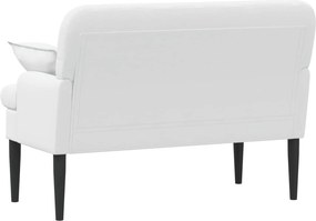 vidaXL Love seat με κουμπιά Λευκό 111 x 68 x 80 εκ. Ύφασμα