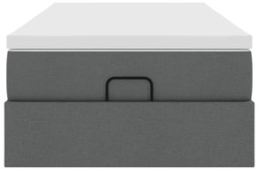 vidaXL Οθωμανικό κρεβάτι με στρώμα σκούρο γκρι 100x200cm ύφασμα