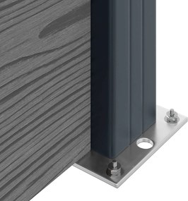 vidaXL Πάνελ Φράχτη 4 pcs WPC και Αλουμίνιο Γκρι