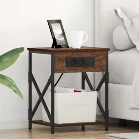 vidaXL Κομοδίνο Καφέ δρυς 41 x 31 x 51 εκ. Επεξεργασμένο ξύλο