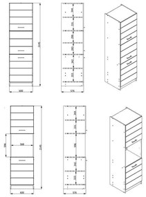 Στήλη Κουζίνας Diva BD 60 Λευκό - Λευκή Λάκα 60x57,5x214,5 εκ. 60x57.5x214.5 εκ.