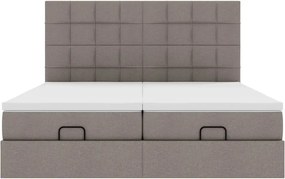 VidaXL Οθωμανικό κρεβάτι με στρώματα Taupe 200x200cm ύφασμα