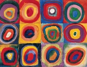 Εκτύπωση τέχνης Color Study: Squares with Concentric Circles, Wassily Kandinsky