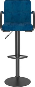 vidaXL Σκαμπό Μπαρ 2 τεμ. Μπλε Βελούδινα