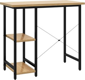 vidaXL Γραφείο Υπολογιστή Μαύρο/Ανοιχτ. Δρυς 80x40x72εκ MDF &amp; Μέταλλο