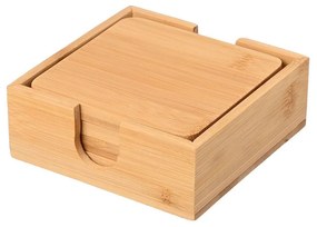 Σουβέρ Σε Θήκη Bamboo Essentials (Σετ 5Τμχ) 01-19723 11x11cm Natural Estia Ξύλο