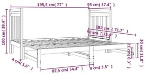 Καναπές Κρεβάτι Συρόμενος Λευκός 2x(90x190) εκ. από Μασίφ Πεύκο - Λευκό