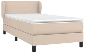 Κρεβάτι Boxspring με Στρώμα Καπουτσίνο 80x200 εκ. Συνθ. Δέρμα - Καφέ