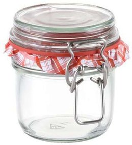 Βάζο Αποθήκευσης Della Casa 895141 Φ7x9cm 200ml Clear-Red Tescoma Glass