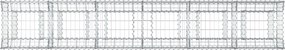 vidaXL Ανασηκωμένο κρεβάτι gabion 2 pcs Ασημί