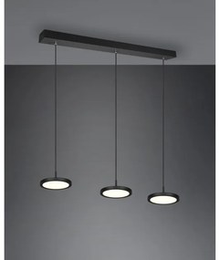 Κρεμαστό Φωτιστικό Οροφής 3xLED 10W Dimmable Tray 340910332 Trio Lighting-340910332-Μαύρο 340910332