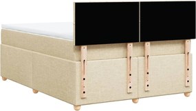 vidaXL Κρεβάτι Boxspring με Στρώμα Κρεμ 140x200 εκ. Υφασμάτινο