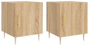 vidaXL Κομοδίνα 2 τεμ. Sonoma Δρυς 40x40x50 εκ. από Επεξεργασμένο Ξύλο