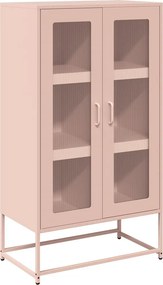 vidaXL Highboard Ροζ 68x39x123 cm Ατσάλι