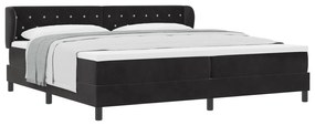 vidaXL κρεβάτι Box Spring με στρώμα  Μαύρο 200x200 εκ. Βελούδο