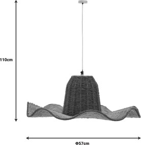 Φωτιστικό οροφής Darla Inart E27 φυσικό Φ57x110εκ