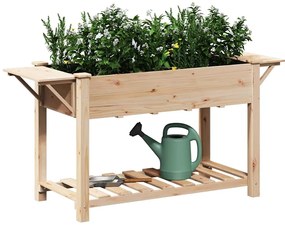 vidaXL Γλάστρα Κήπου Μπεζ 155 x 59 x 76.5 εκ. Στερεό ξύλο έλατου