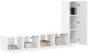 vidaXL Σετ επίπλου τηλεόρασης Επιτοίχιο 3 pcs Λευκό Επεξεργασμένο ξύλο