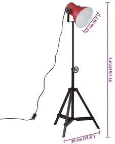 Φωτιστικό Δαπέδου 25 W Αντικέ Κόκκινο 35x35x65/95 εκ. Ε27 - Κόκκινο