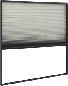 vidaXL Σήτα Παραθύρου Πλισέ Ανθρακί 120 x 120 εκ. από Αλουμίνιο
