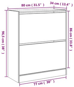 ΠΑΠΟΥΤΣΟΘΗΚΗ ΓΚΡΙ SONOMA 80X34X96,5 ΕΚ. ΑΠΟ ΕΠΕΞΕΡΓ. ΞΥΛΟ 839971