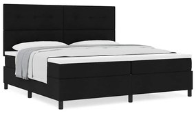 vidaXL Κρεβάτι με ελατήρια με στρώμα Μαύρο 200 x 200 cm ύφασμα