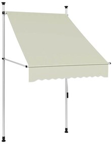 vidaXL Τέντα Συρόμενη Χειροκίνητη Κρεμ 100 εκ.