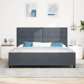 vidaXL Κρεβάτι Σκελετός Σκοτεινό Γκρι 200x200 εκ. Βελούδο