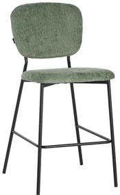 Σκαμπό μπαρ Cathair ύφασμα μπουκλέ λαδί και μαύρα μεταλλικά πόδια 48x54x100 εκ. 2αδα 48x54x100 εκ.