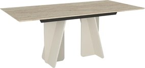 Τραπέζι Sevilla Megapap χρώμα sandstone - travertine 180x90x75εκ.