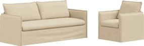 vidaXL Σετ Καναπέ 2 pcs Κρεμ 196 x 82 x 85 εκ Ύφασμα