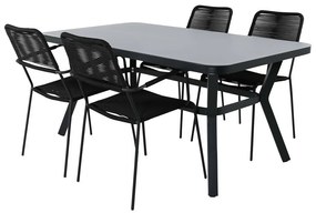 Σετ Τραπέζι και καρέκλες Dallas 2193, Spraystone, Μέταλλο, Σχοινί | Epipla1.gr