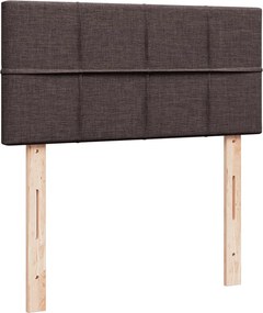 vidaXL Κρεβάτι Boxspring με Στρώμα Σκούρο Καφέ 90x190 εκ. Υφασμάτινο