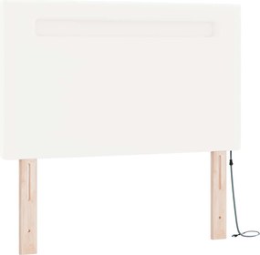 vidaXL Κρεβάτι με ελατήρια Λευκό 120 x 200 cm Τεχνητό δέρμα